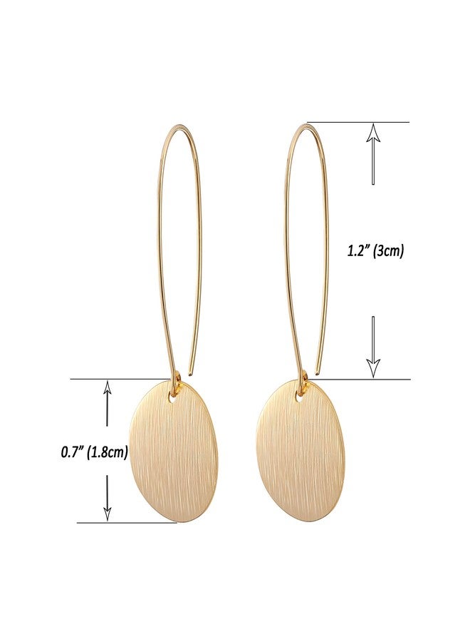 SOFYBJA Long 18k Gold Plated Round Dangle Earrings for Women Lightweight Circle Drop Earrings - Image 3